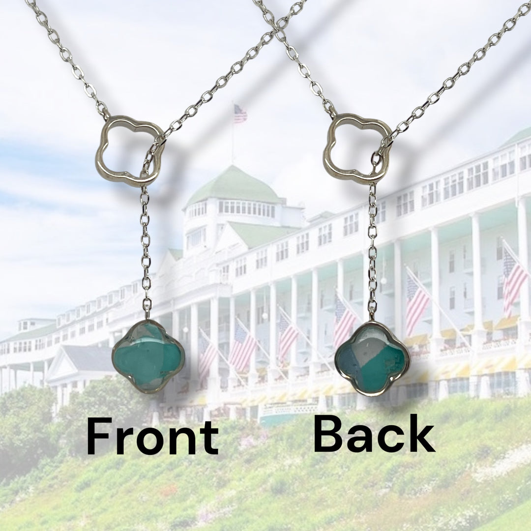 Crystal Lariat Necklace | Silver