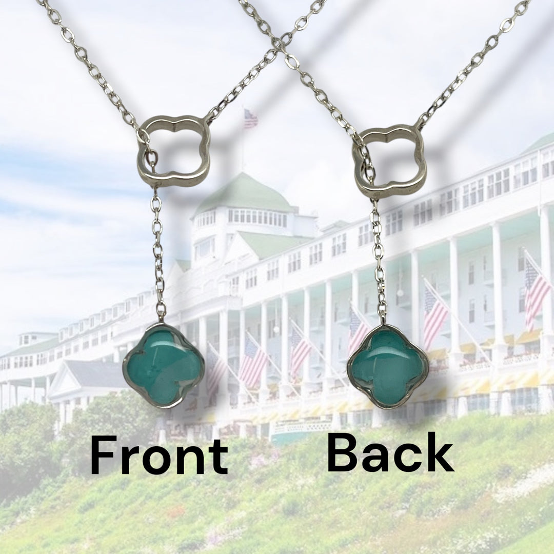 Crystal Lariat Necklace | Silver