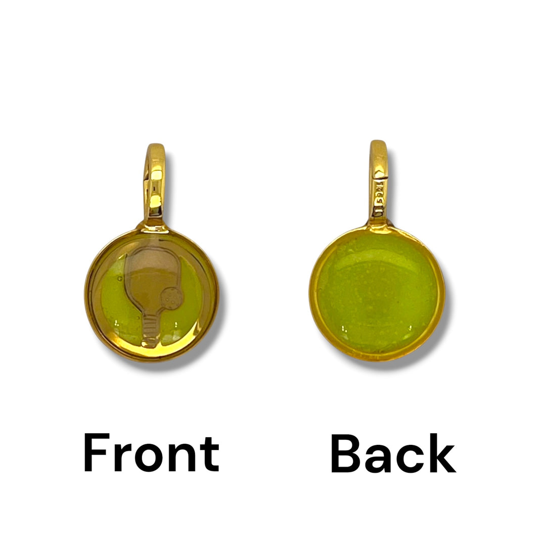 Pickleball Charm | Silver & Gold