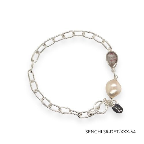 Chloe Pearl Bracelet | Silver