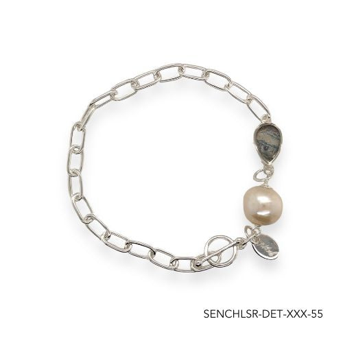 Chloe Pearl Bracelet | Silver