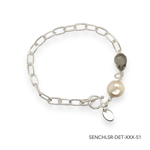 Chloe Pearl Bracelet | Silver