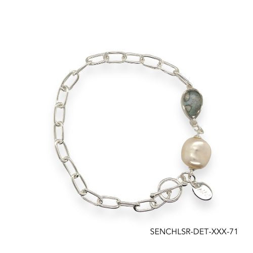 Chloe Pearl Bracelet | Silver