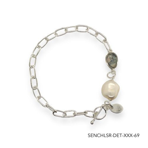 Chloe Pearl Bracelet | Silver