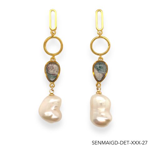 Maria Pearl Earrings | Gold