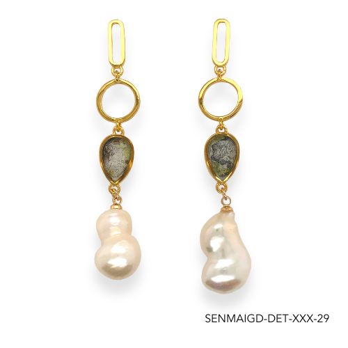 Maria Pearl Earrings | Gold