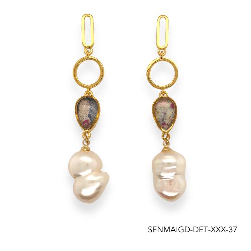 Maria Pearl Earrings | Gold