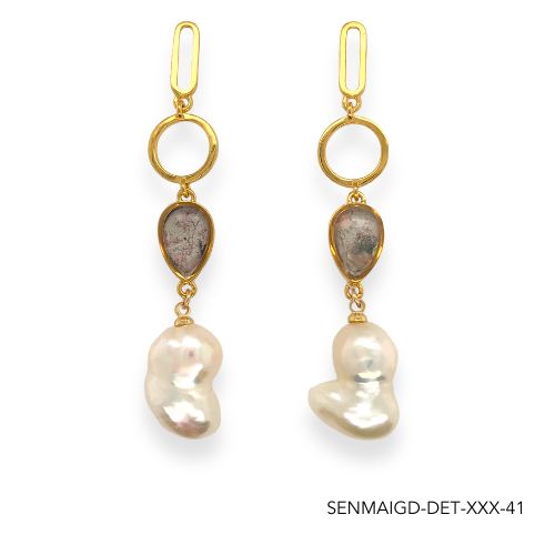 Maria Pearl Earrings | Gold