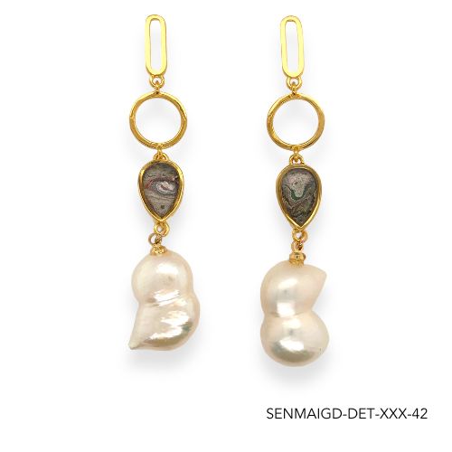 Maria Pearl Earrings | Gold