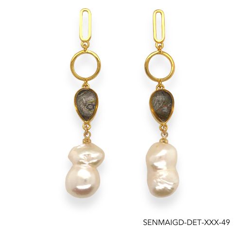 Maria Pearl Earrings | Gold