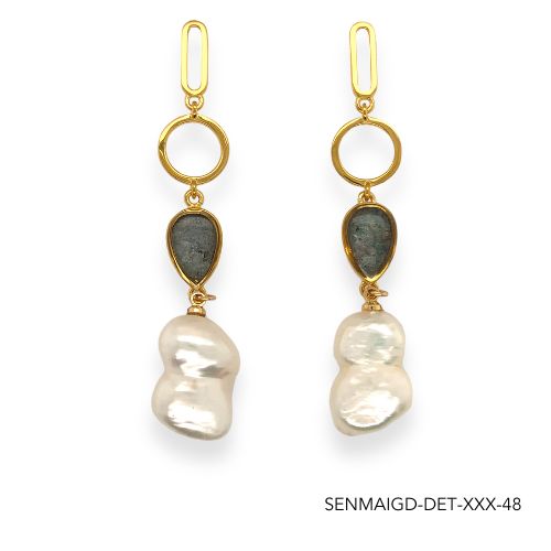 Maria Pearl Earrings | Gold