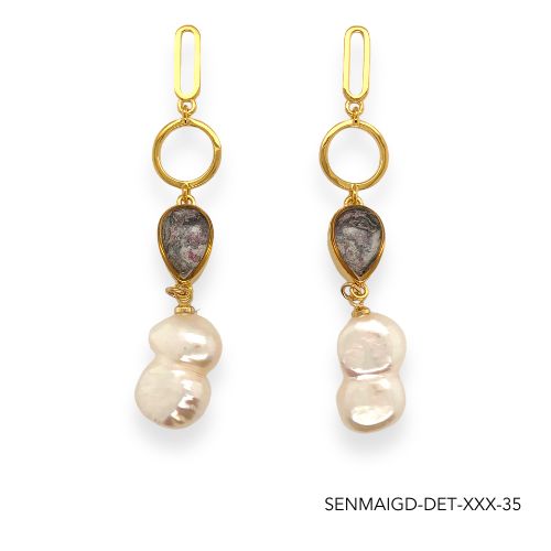 Maria Pearl Earrings | Gold