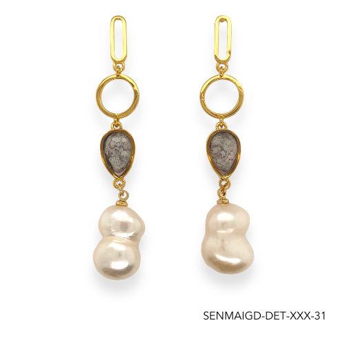 Maria Pearl Earrings | Gold