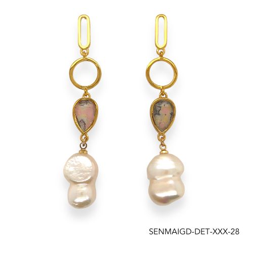 Maria Pearl Earrings | Gold