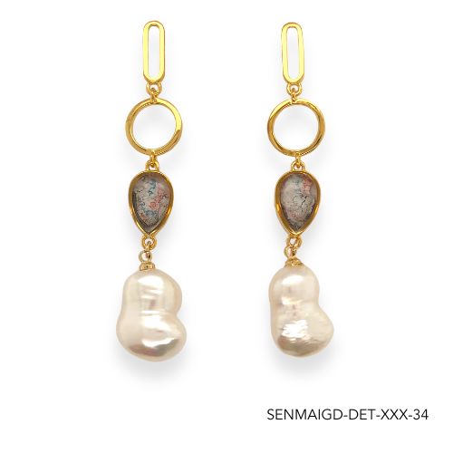 Maria Pearl Earrings | Gold