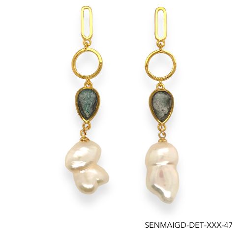 Maria Pearl Earrings | Gold