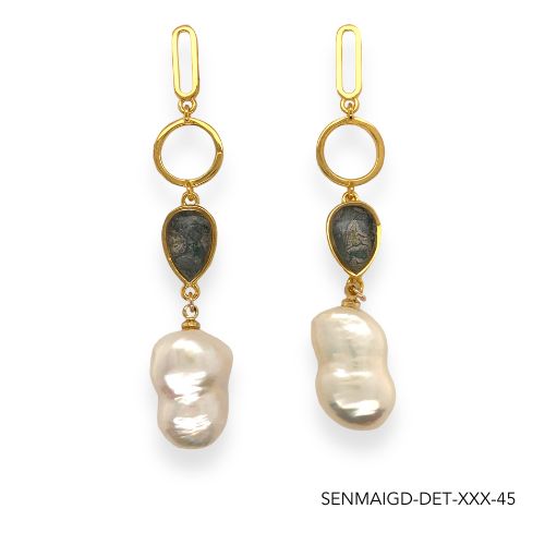 Maria Pearl Earrings | Gold