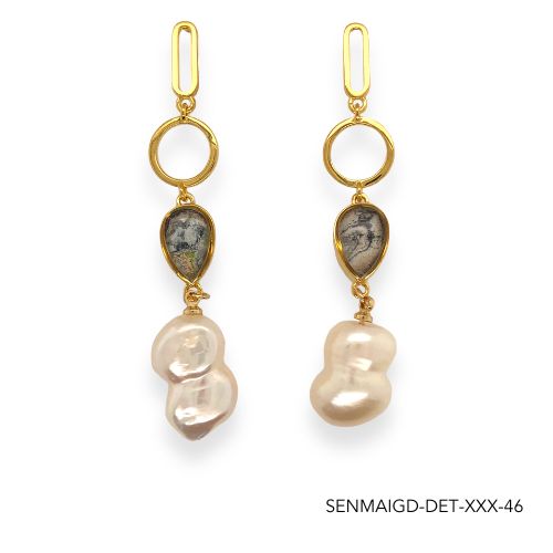 Maria Pearl Earrings | Gold