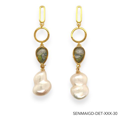 Maria Pearl Earrings | Gold