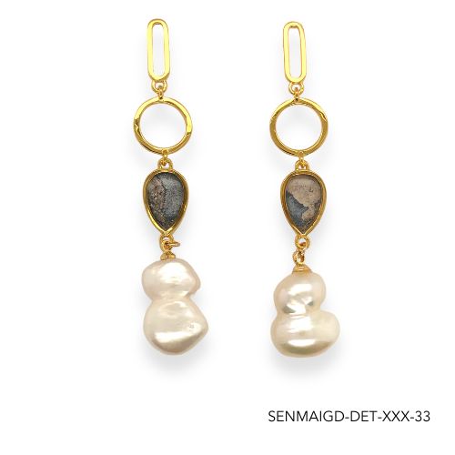 Maria Pearl Earrings | Gold