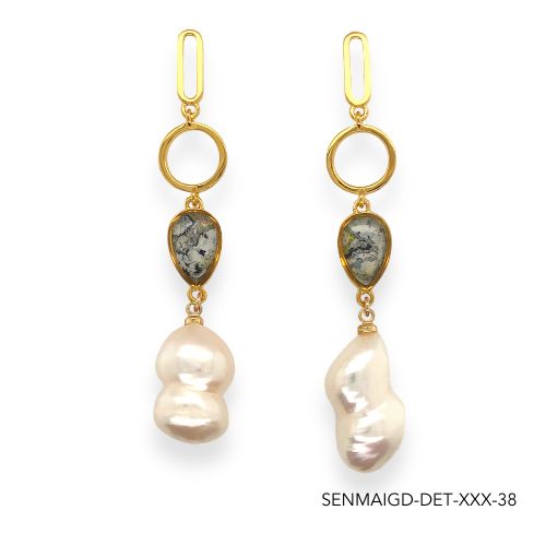 Maria Pearl Earrings | Gold