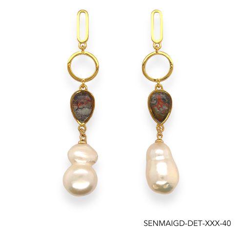 Maria Pearl Earrings | Gold