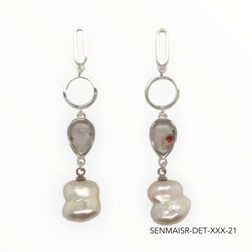 Maria Pearl Earrings | Silver