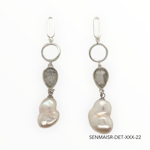 Maria Pearl Earrings | Silver