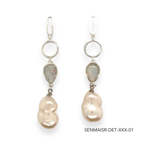 Maria Pearl Earrings | Silver