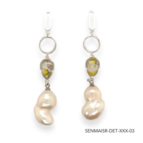 Maria Pearl Earrings | Silver