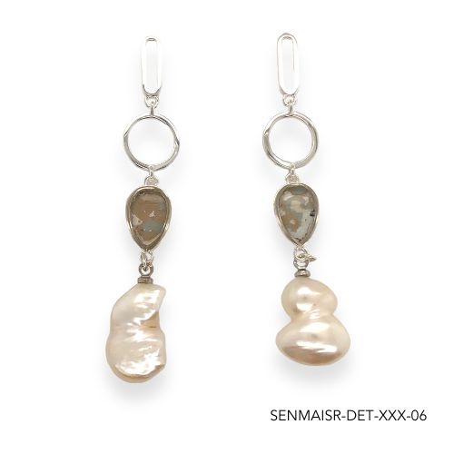 Maria Pearl Earrings | Silver