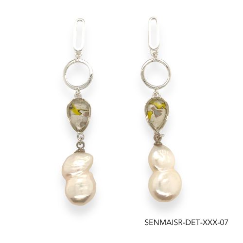 Maria Pearl Earrings | Silver