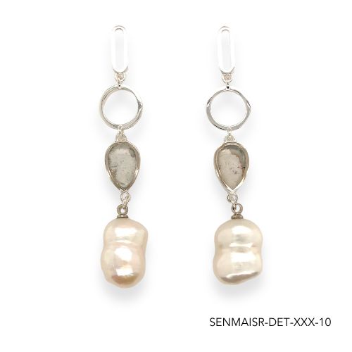 Maria Pearl Earrings | Silver