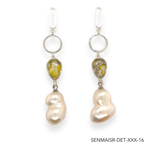 Maria Pearl Earrings | Silver