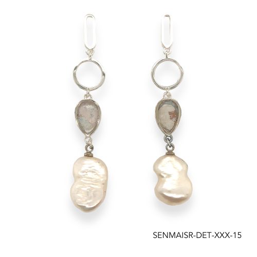 Maria Pearl Earrings | Silver