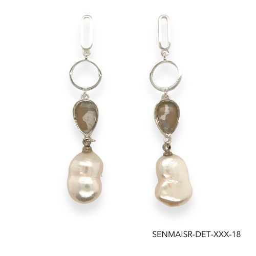 Maria Pearl Earrings | Silver