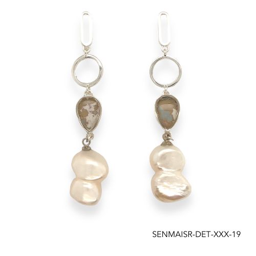 Maria Pearl Earrings | Silver