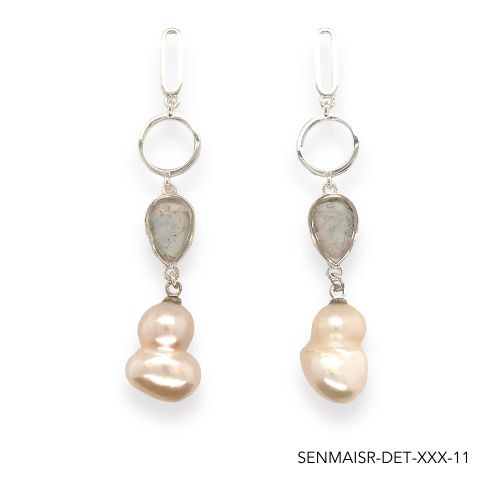 Maria Pearl Earrings | Silver