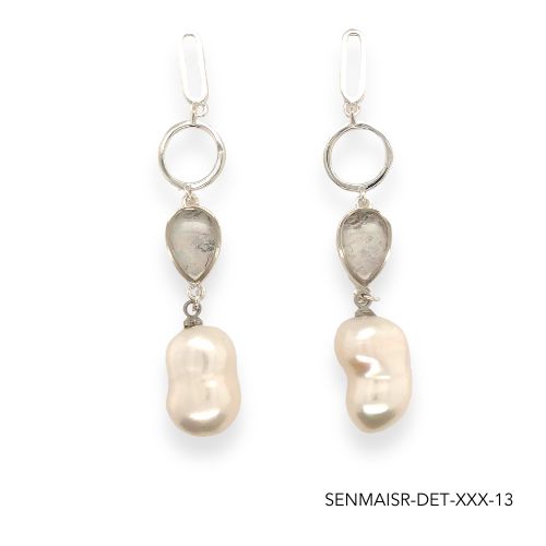 Maria Pearl Earrings | Silver