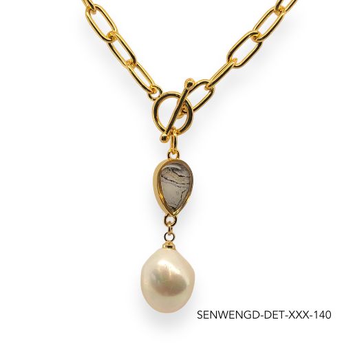 Wendy Pearl Necklace | Gold