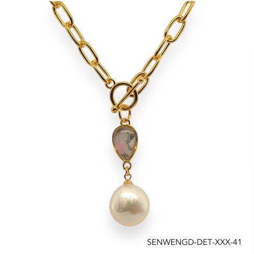 Wendy Pearl Necklace | Gold