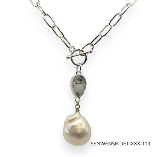 Wendy Pearl Necklace | Silver