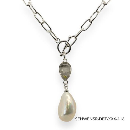 Wendy Pearl Necklace | Silver