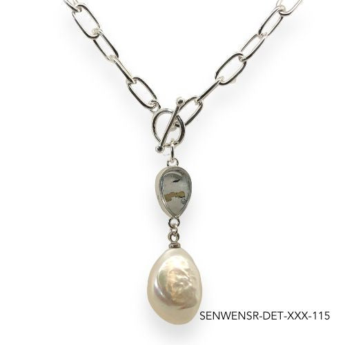 Wendy Pearl Necklace | Silver