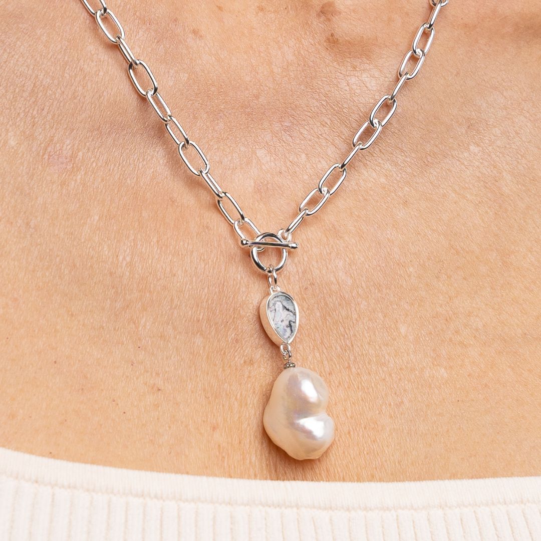 Wendy Pearl Necklace | Silver