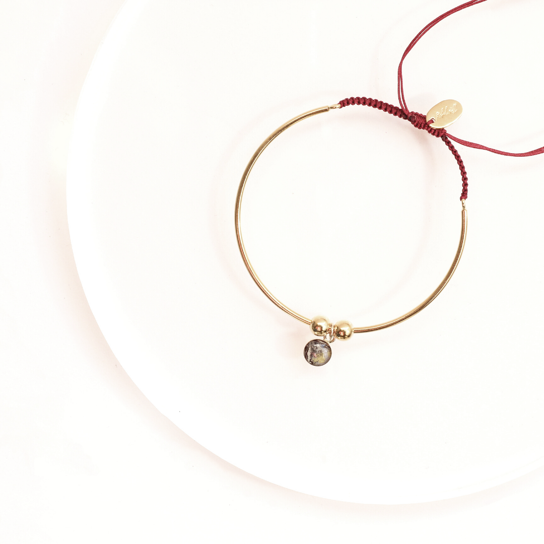 Bianca Bracelet | Gold | Burgundy