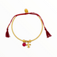 Fleur De Lis Bianca Bracelet | Gold | Red + Burgundy