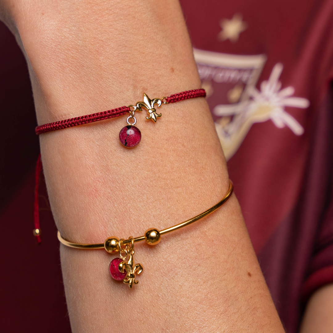 Fleur De Lis Taylor Bracelet | Gold | Burgundy